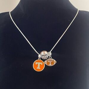 22in Silver Necklace with Tennessee Volunteers Charms 925 sterling silver